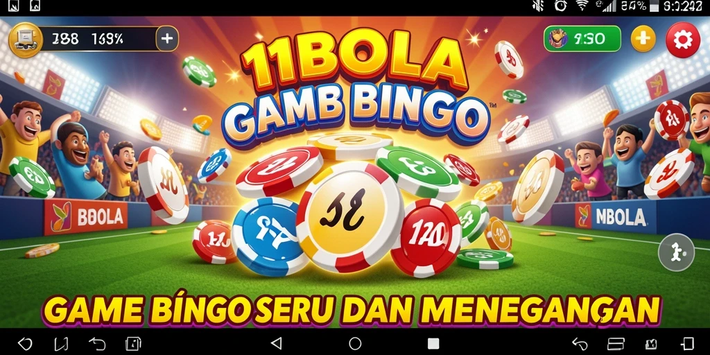 Tampilan gameplay seru dari 11BOLA yang menampilkan momen bingo mendebarkan.