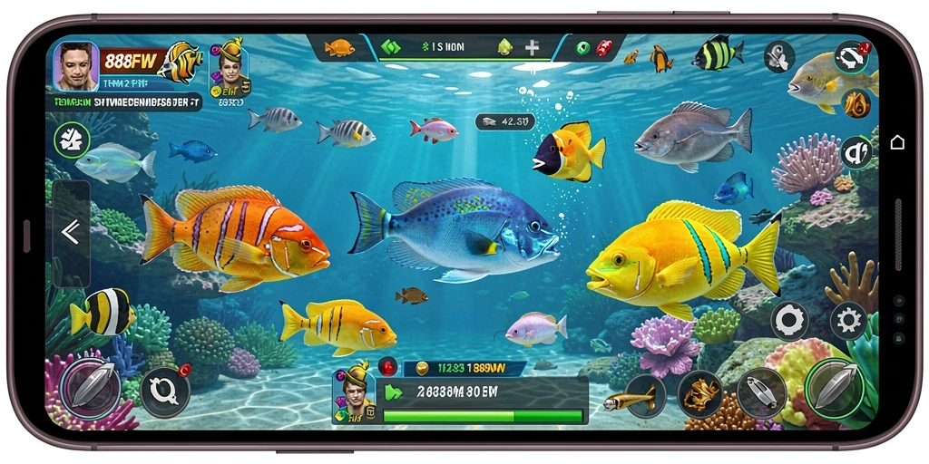 Tangkapan layar gameplay Tembak Ikan yang seru dan penuh aksi.