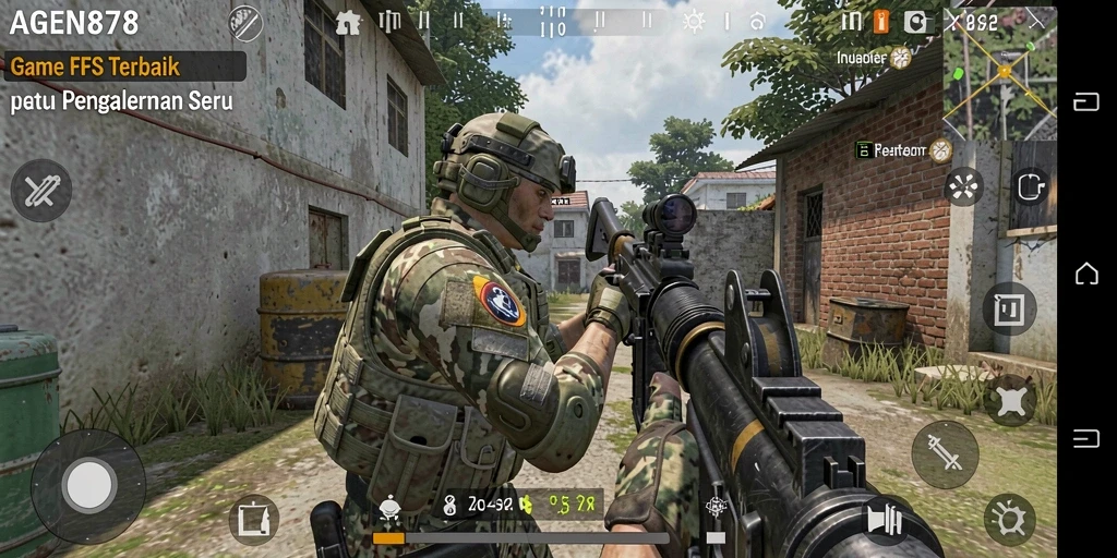 Tangkapan layar AGEN878 menampilkan aksi gameplay FPS yang mendebarkan.