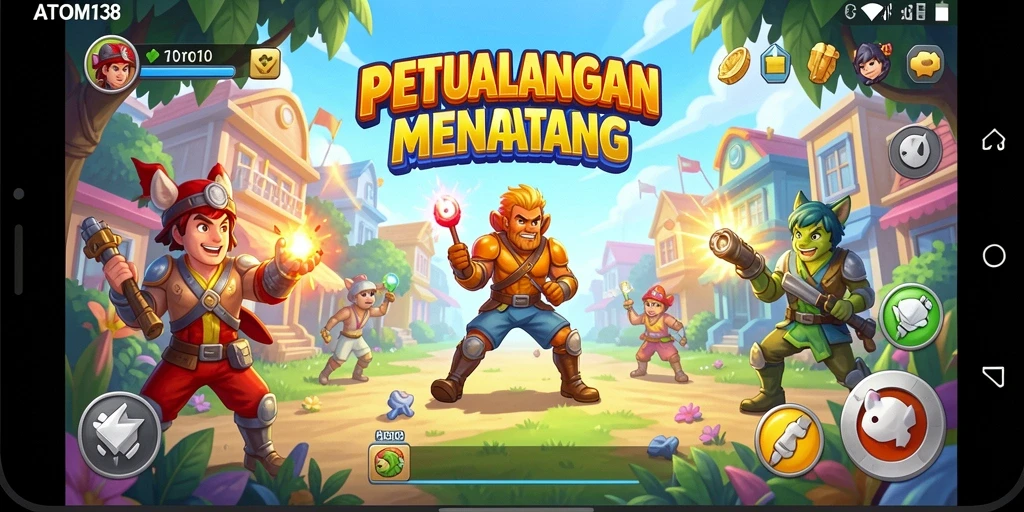 Screenshot utama ATOM138 menampilkan gameplay seru dan penuh aksi.