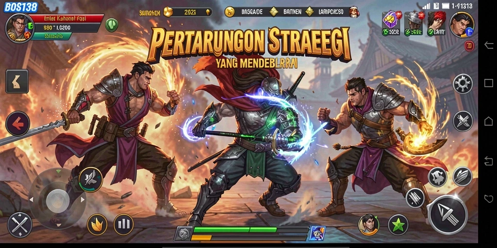 Tampilan menarik permainan strategi dengan pertempuran intens.