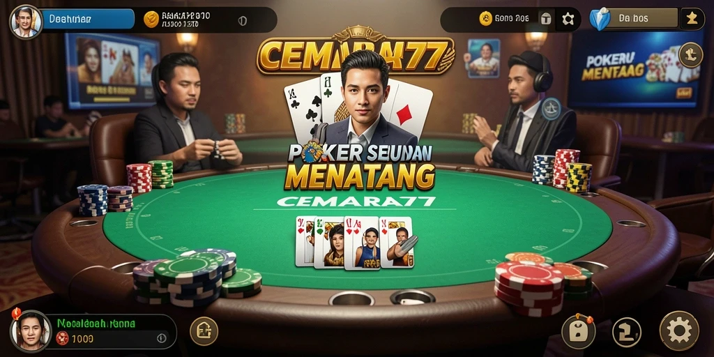 Tampilan gameplay Poker yang seru di CEMARA77.