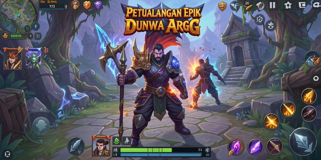 Gameplay dalam D73 yang menampilkan pertarungan melawan monster epik.