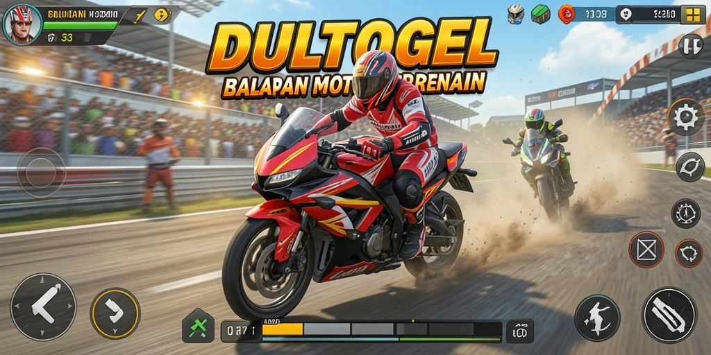 Tampilan atraktif balapan motor yang menegangkan di DULTOGEL.