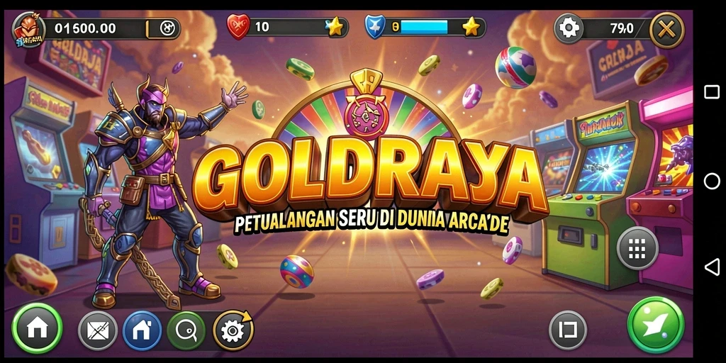 Tangkapan layar menampilkan aksi seru di dalam permainan GOLDRAJA.