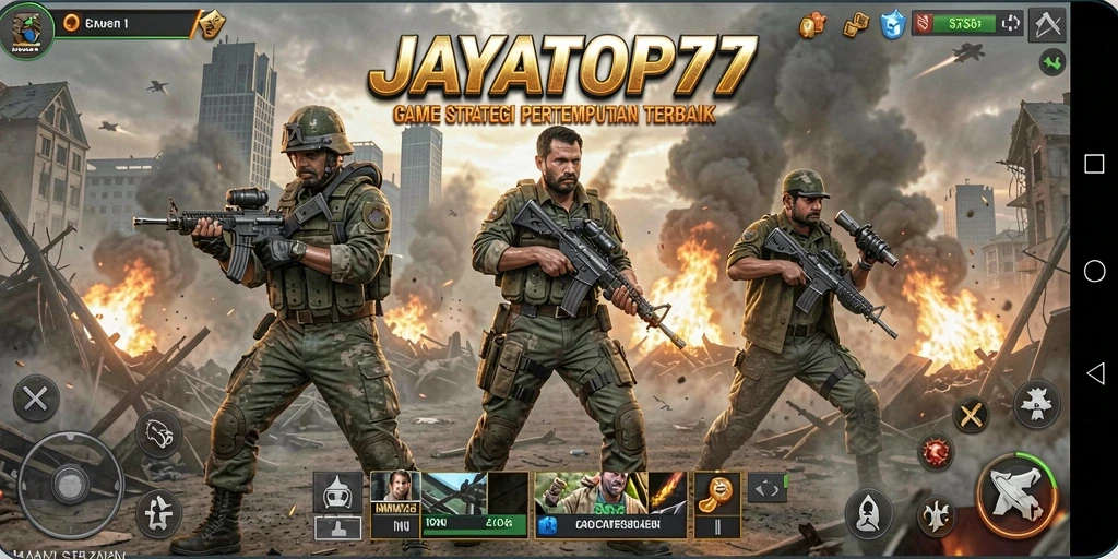 Tampilan gameplay JAYATOP77 dengan aksi pertempuran strategis.