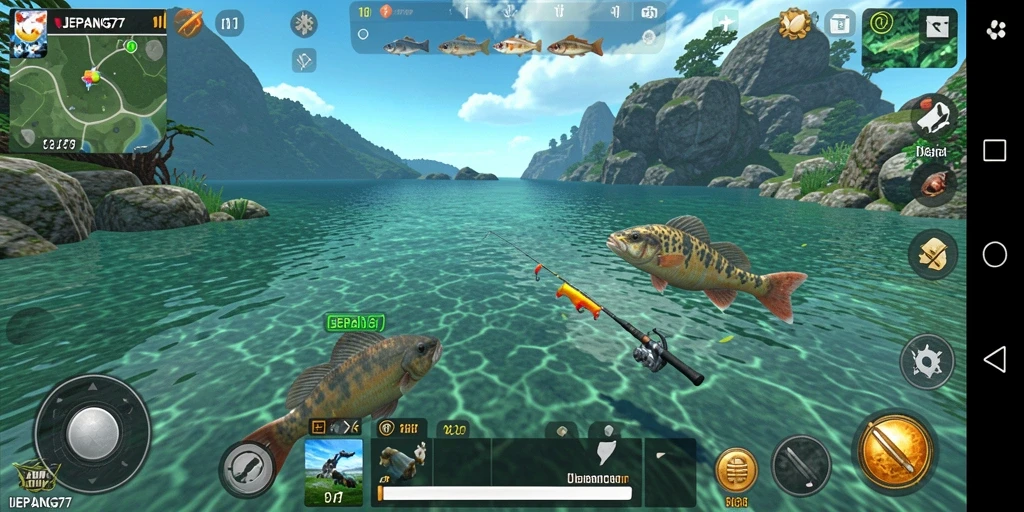 Tangkapan ikan yang menakjubkan dalam <strong>JEPANG77</strong> dengan latar belakang laut yang menawan.