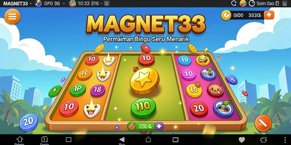 Screenshot gameplay Bingo dengan tampilan menarik dari MAGNET33.