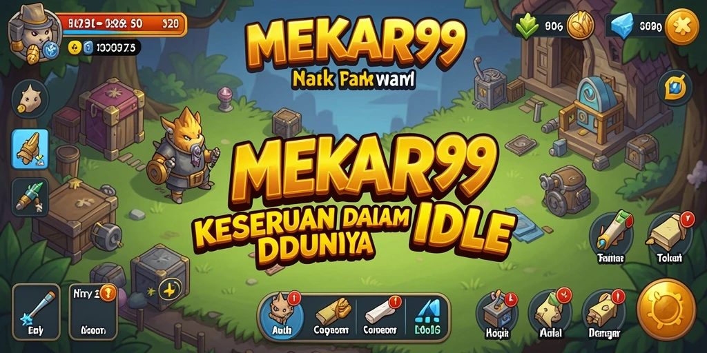 Tampilan menarik dari gameplay MEKAR99 saat membangun dunia Idle.