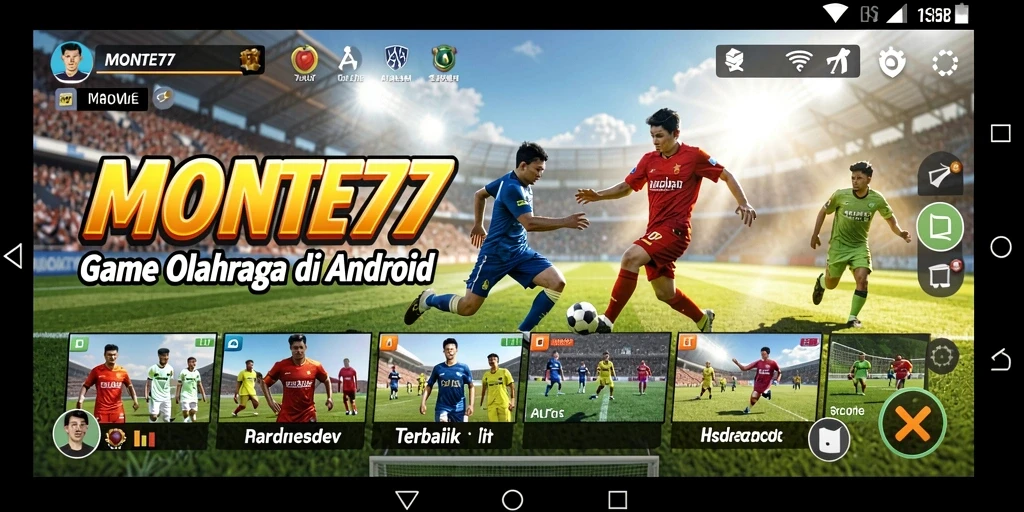 Tampilan gameplay <strong>MONTE77</strong> yang menarik dan penuh aksi olahraga.