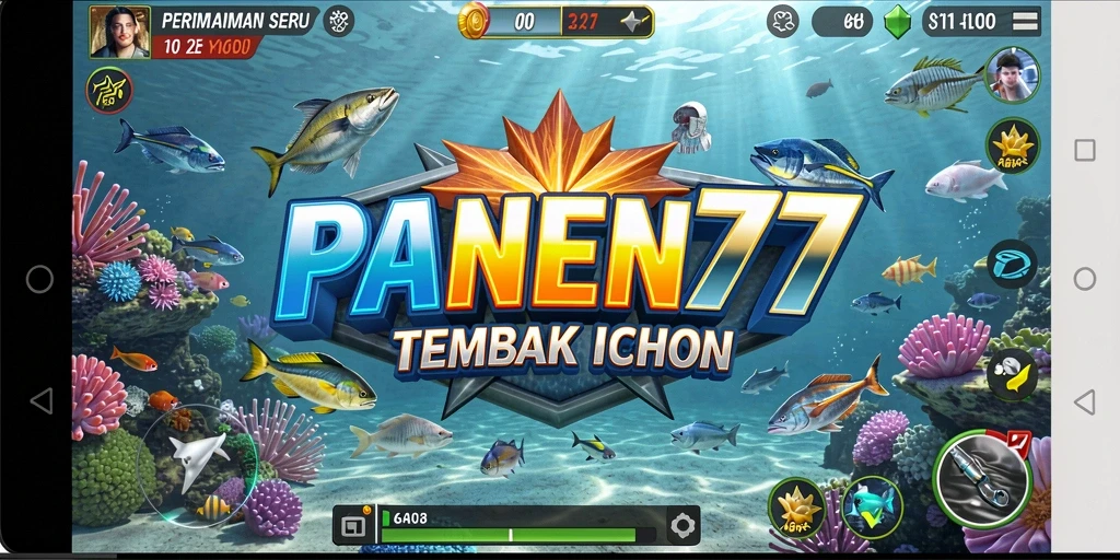 Screenshot utama gameplay Tembak Ikan PANEN77 yang seru dan menghibur.