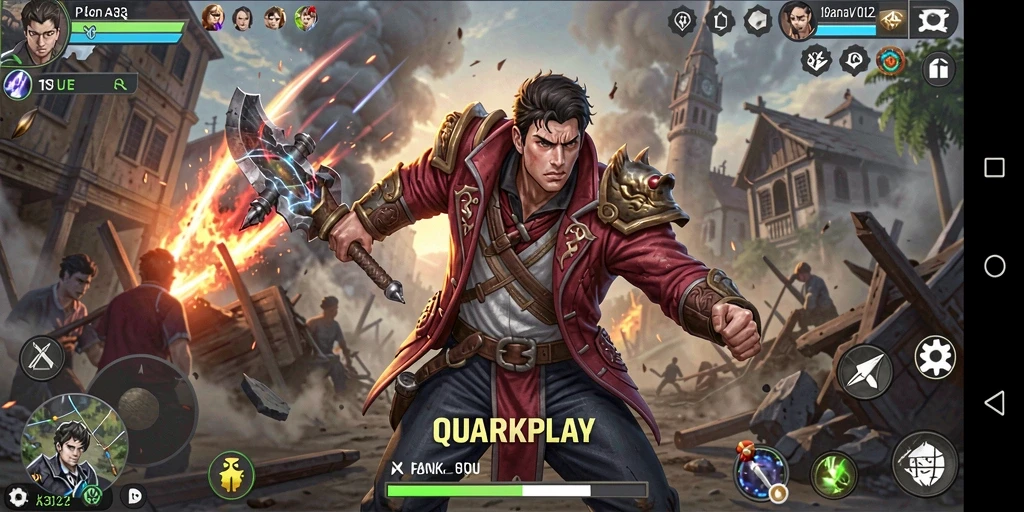 Tampilan gameplay pertarungan seru di QUARKPLAY.
