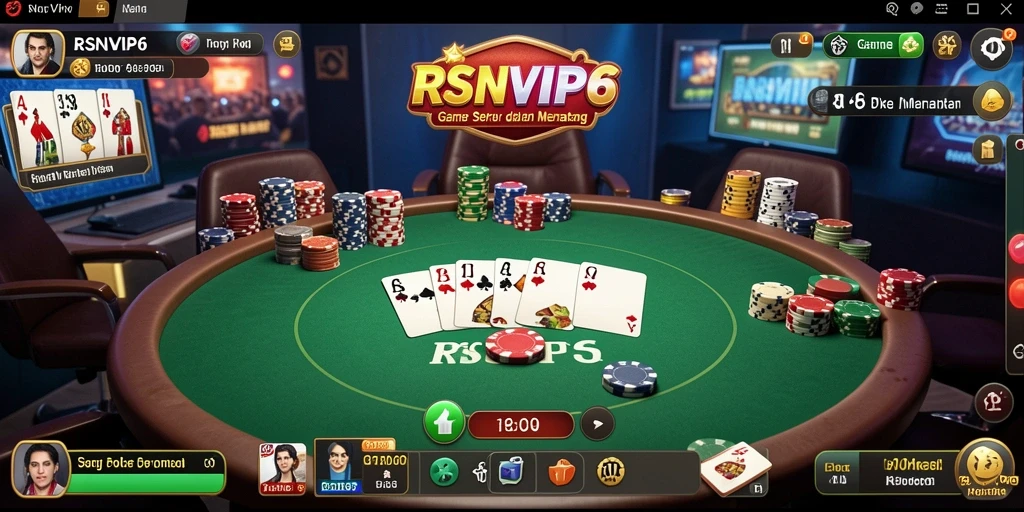 Tampilan gameplay Poker yang seru di RSNVIP6.