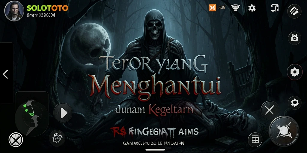 Screenshot gameplay SOLOTOTO dengan suasana Horror yang mencekam.