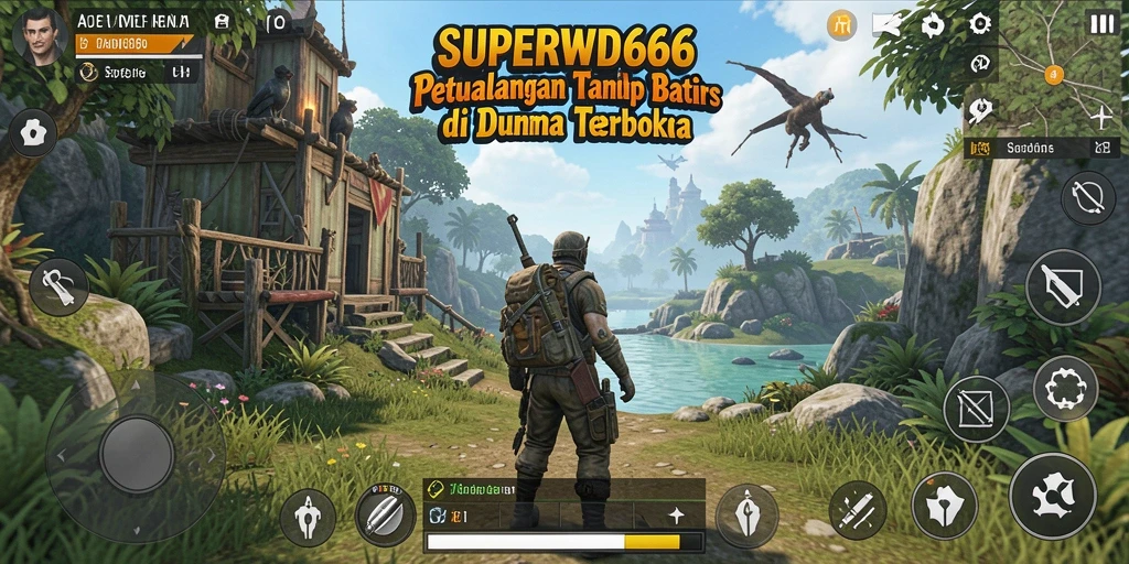 Tampilan gameplay menakjubkan dari SUPERWD666 dalam dunia terbuka.