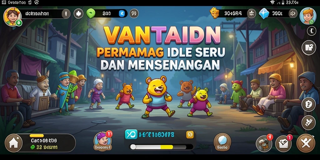 Screenshot VANTAIDN menampilkan gameplay idle yang menarik.