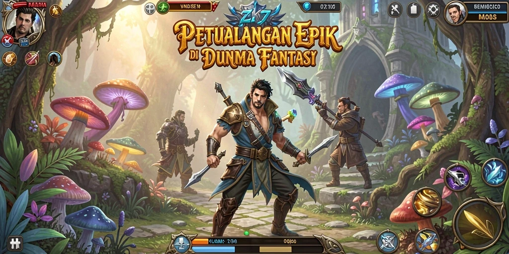 Gameplay ZK7 menampilkan pertarungan seru dan dunia yang luas.